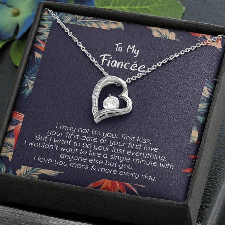 Future Wife Necklace Gift, Fiance, I Love You More Each Day, CZ Pendant Necklace