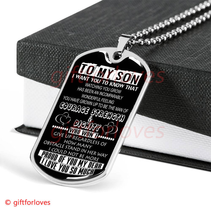 SON DOG TAG, TO MY SON DOG TAG: BEST GIFT FOR SON FROM PARENT, AMAZING SON DOG TAG-1