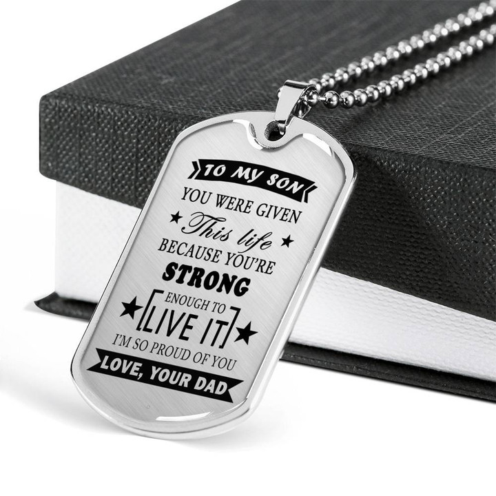 SON DOG TAG, DOG TAG FOR SON, GIFT FOR SON BIRTHDAY, DOG TAGS FOR SON, ENGRAVED DOG TAG FOR SON, FATHER AND SON DOG TAG-108