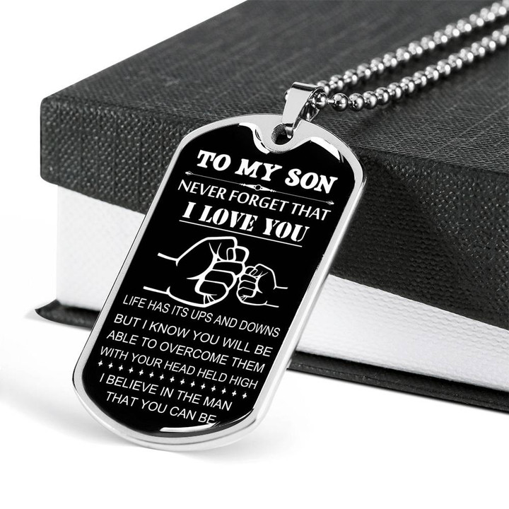 SON DOG TAG, TO MY SON DOG TAG: FATHER AND SON NECKLACE, BEST GIFT FOR SON DOG TAG-2