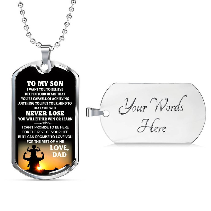 SON DOG TAG, DOG TAG FOR SON, GIFT FOR SON BIRTHDAY, DOG TAGS FOR SON, ENGRAVED DOG TAG FOR SON, FATHER AND SON DOG TAG-43
