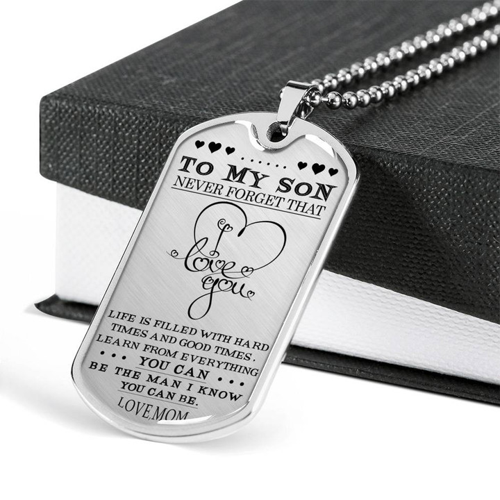 SON DOG TAG, TO MY SON: DOG TAG FOR SON FROM MOM, DOG TAG FOR SON, BIRTHDAY GIFT FOR SON