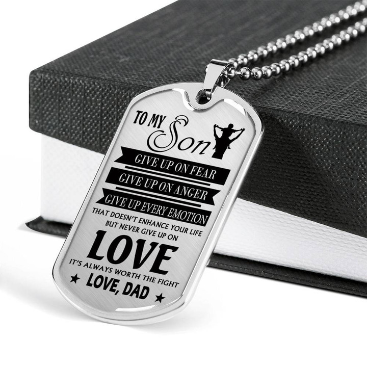 SON DOG TAG, DOG TAG FOR SON, GIFT FOR SON BIRTHDAY, DOG TAGS FOR SON, ENGRAVED DOG TAG FOR SON, FATHER AND SON DOG TAG-109