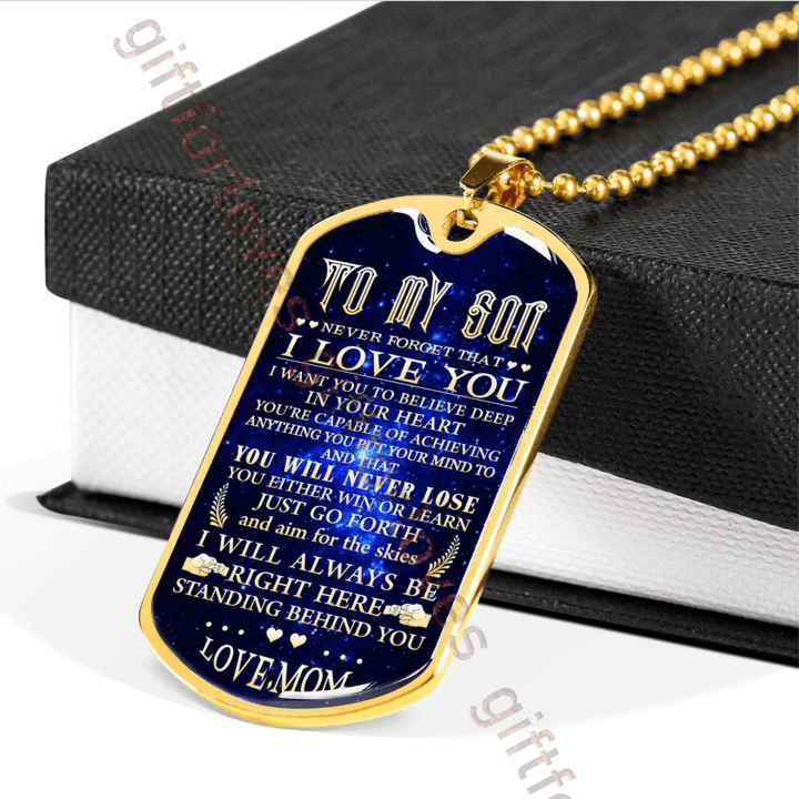 SON DOG TAG, TO MY SON DOG TAG: DOG TAG FOR SON,BEST GIFT FOR SON - NEVER FORGET THAT I LOVE YOU