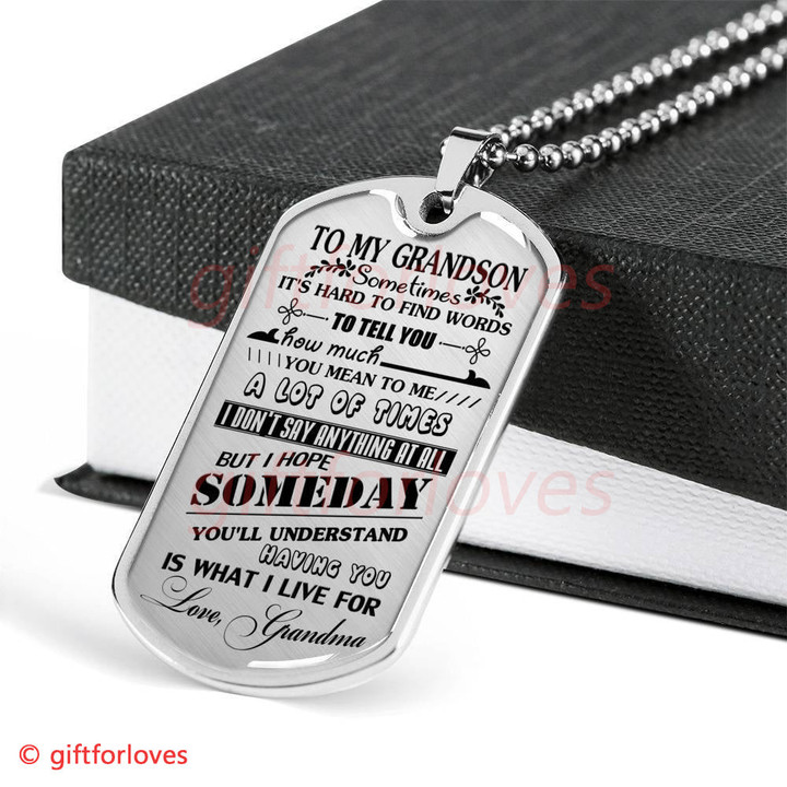 GRANDSON DOG TAG, TO MY GRANDSON DOG TAG: HOW MUCH YOU MEAN TO ME DOG TAG-4