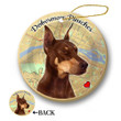 Map dog Ornament-Doberman (Red) Porcelain Hanging Ornament