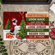 Christmas Boston Terrier Look right beside you Doormat