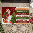 Christmas Beagle Look right beside you Doormat