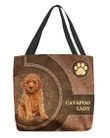 Cavapoo-Lady&Dog Cloth Tote Bag