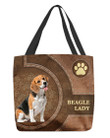 Beagle 2-Lady&Dog Cloth Tote Bag