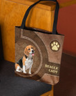 Beagle 2-Lady&Dog Cloth Tote Bag
