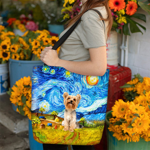 Yorkshire Terrier 1-Oil Painting-Cloth Tote Bag