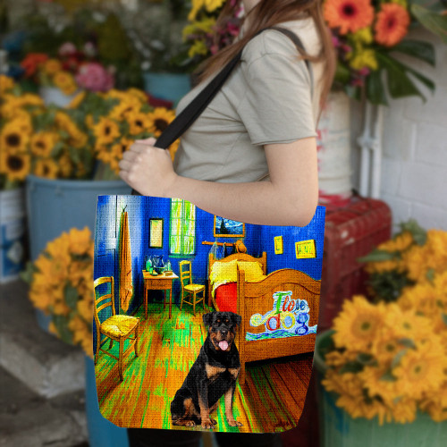 Rottweiler in the bedroom-Cloth Tote Bag