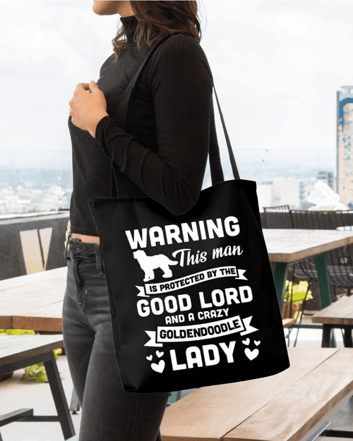 Goldendoodle Crazy lady Cloth Tote Bag
