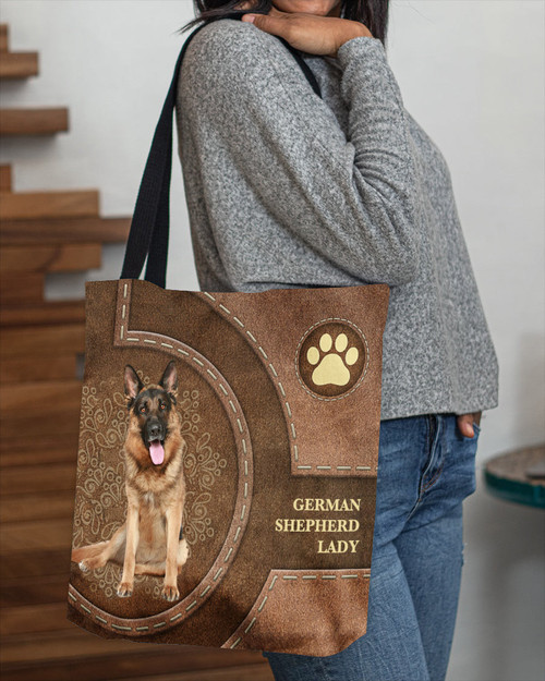 German Shepherd 2-Lady&Dog Cloth Tote Bag