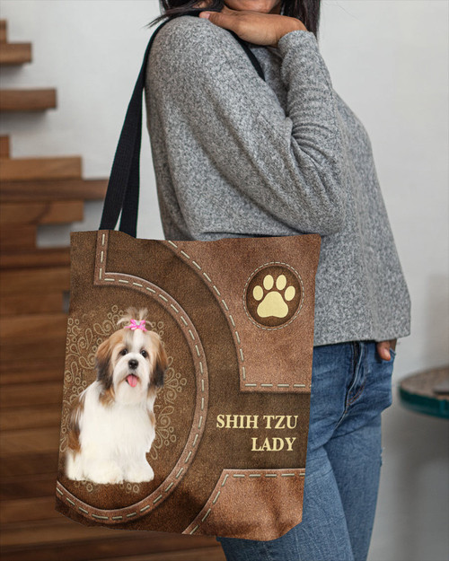 Shih Tzu2-Lady&Dog Cloth Tote Bag