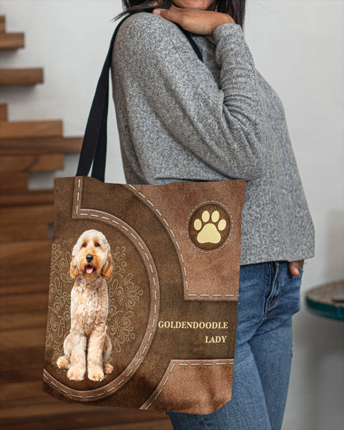 Goldendoodle-Lady&Dog Cloth Tote Bag