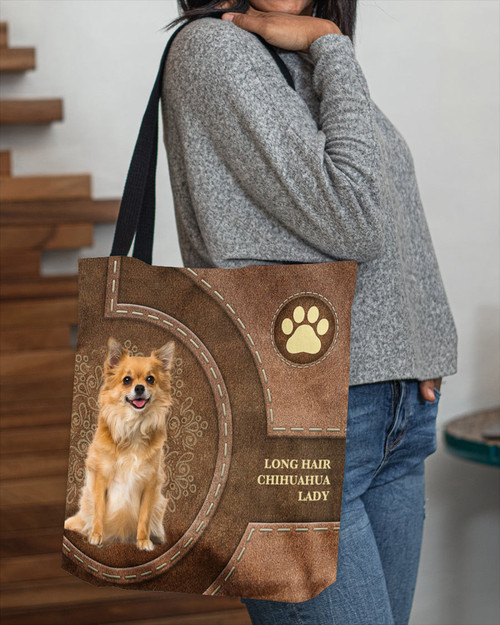 Long Hair Chihuahua-Lady&Dog Cloth Tote Bag