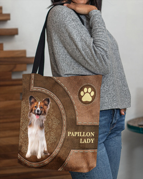 Papillon-Lady&Dog Cloth Tote Bag