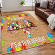 Autism Area Rug, Autism Lips Rug, Autism Mom Printing Floor Mat Carpet, In Its Ok To Be Different Autism Awareness Rug, Gifts For Autism