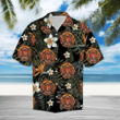 Larvasy Firefighter Tropical Hawaiian Shirt Aloha Shirt For Summer