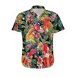 Funny Roosters Tropical Flowers Women Hawaiian Shirt