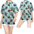 Surfing Skeleton Coconut Tree Women Hawaiian Shirt For This Summer