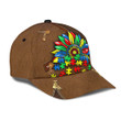 Autism Awareness Leather Pattern All Over Print Cap Classic Caps Curved 3D Print Classic Caps Gift For Friend