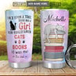 Larvasy Book Cat Personalized Stainless Steel Tumbler
