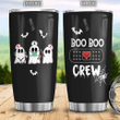 Boo Boo Crew Happy Halloween Patterns Boo Ghost Scary Pumpkin Trick Or Treat Halloween Stainless Steel Tumbler