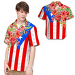 Hibiscus Puerto Rico Flag Hawaiian Shirt For Men For Puerto Ricans