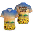 I'm A Farmer Tractor And Sunflower Field Image Men Button Up Hawaiian Shirt For Famers Lovers In Summer Unique Gifts - Gift For Sunflower Lovers