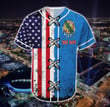 Larvasy Personalized Custom Name Oklahomax America Flag Baseball Tee Jersey Shirt