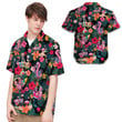 Flamingo Hibiscus Tropical Leaves Men Hawaiian Shirt For Boys In Summer