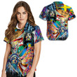 One Nation Under God Colorful Oil Painting Women Hawaiian Shirt For Jesus Lovers