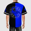 Larvasy Personalized Custom Name Scorpio Blue Baseball Tee Jersey Shirt