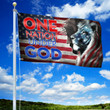 Lion King Jesus Christ Grommet Flag One Nation Under God