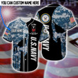 Larvasy Personalized Custom Name Us Navy Baseball Tee Jersey Shirt