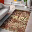 Jesus Religious Words Print Area Rug