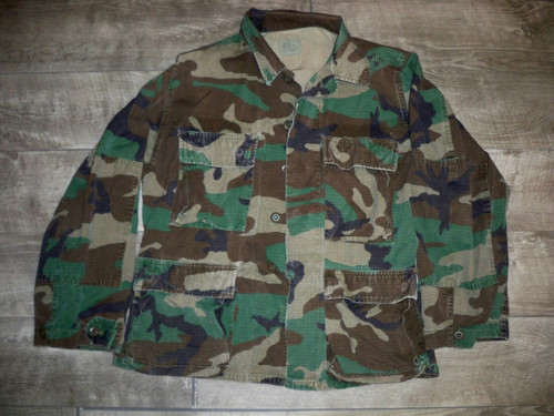 Vintage Us Army Woodland Camo Jacket Shirt