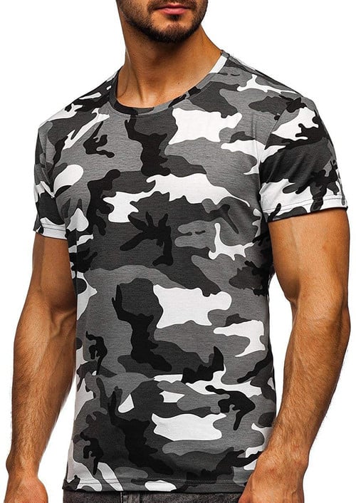 Mens Camouflage Short Sleeve Athletic Shirts