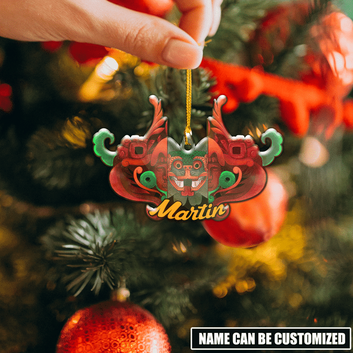 Aztec Fire Serpent Quetzalcoatl Christmas Gift Aztec Maya Mexico All Over Printed Custmized Ornaments