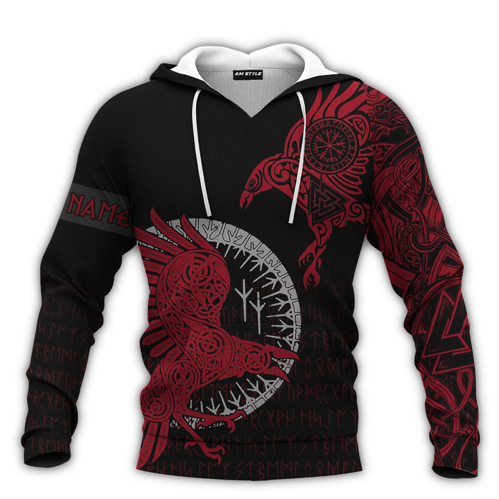 Viking Old Norse Hungin And Munin The Ravens Of Odin Personalized All Over Print Hoodie