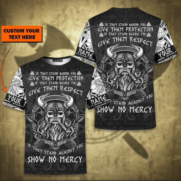 Viking Old Norse Mens Show No Mercy Personalized All Over Print T-Shirt