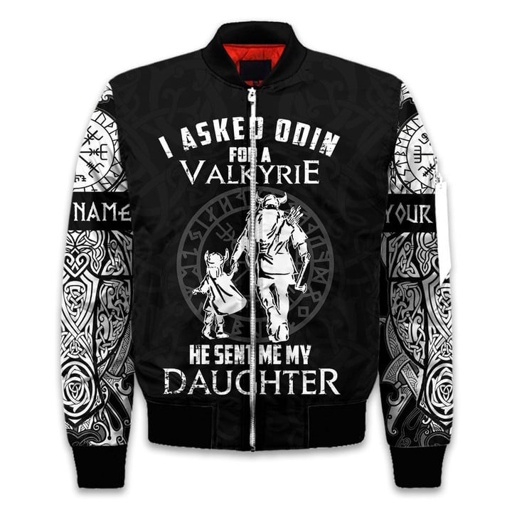 Viking Warrior Nordic Mythology I Ask Odin For A Valkyrie And He Sent Me My Daughter Personalized All Over Print Bomber