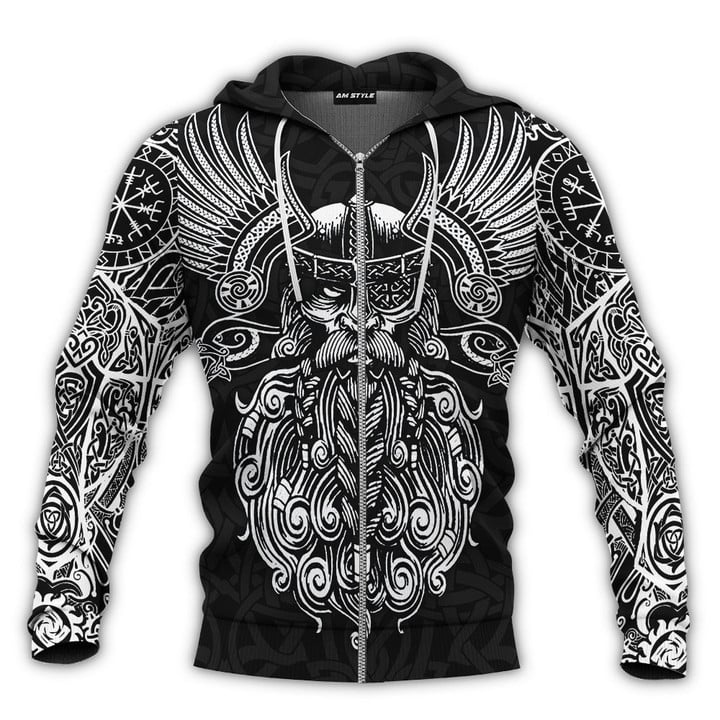 Viking Old Norse King Of Asgard Odin The All Father Tattoo Design All Over Print Zip Hoodie