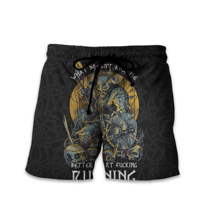 Nordic Mythology Warrior Viking What Doesn‘T Kill Me Start Fking Runing Personalized All Over Print Short Pant