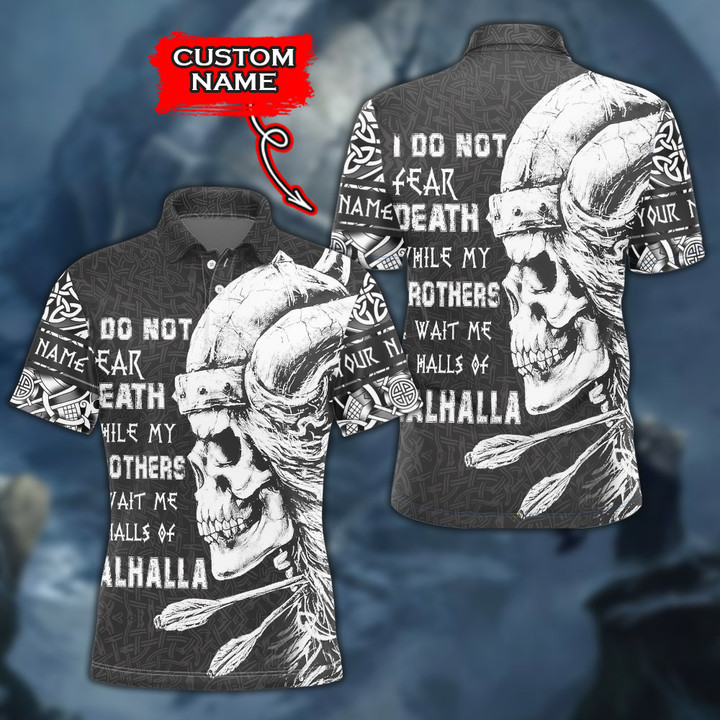 Viking Old Norse Skull Brother Valhalla Personalized All Over Print Polo Shirt