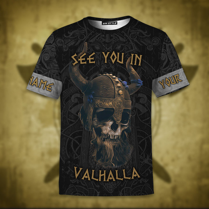 Viking Old Norse Warrior Art See You In Valhalla Customized All Over Print Shirts
