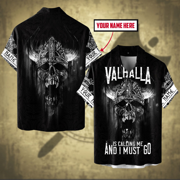 Viking Skull Valhalla Is Calling And I Must Go Personalized All Over Print Hawaii